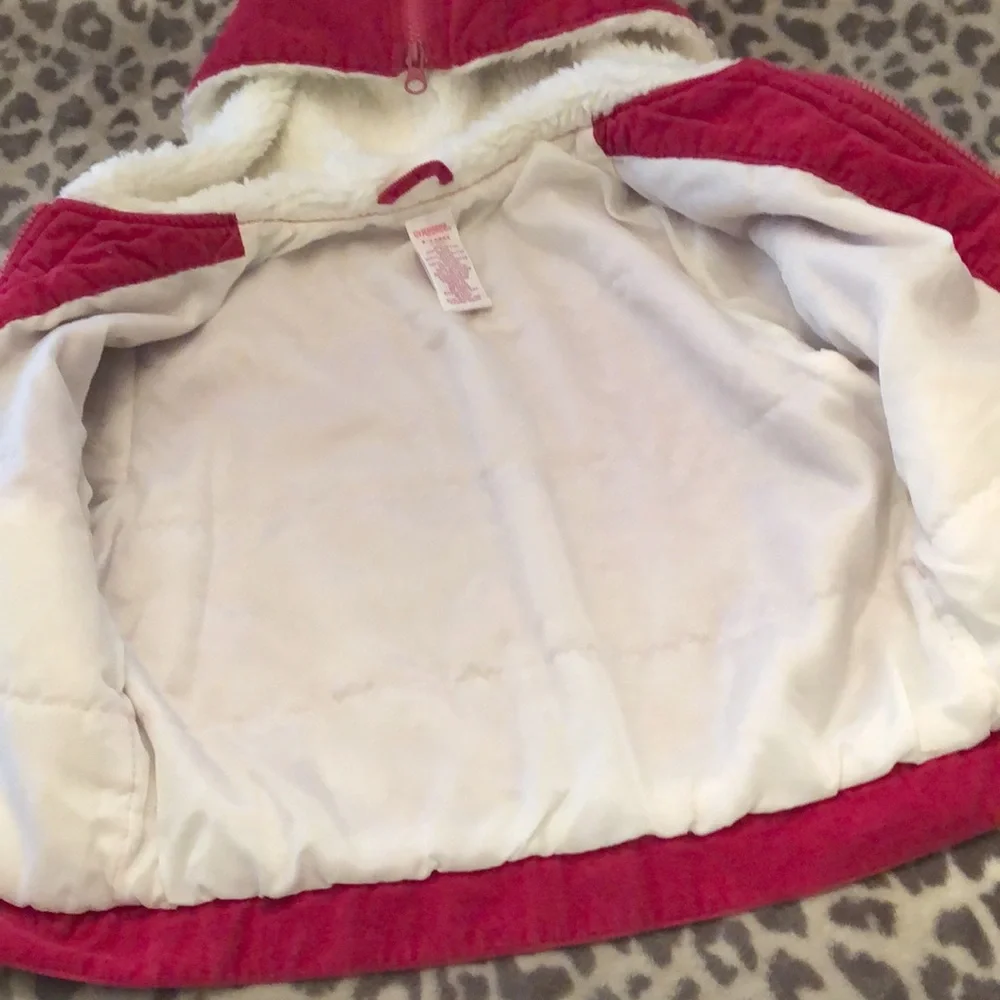 2002 Gymboree Embroidered Corduroy Sherpa Hooded Jacket Size XL 6 Years